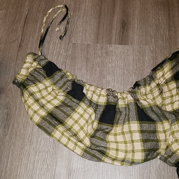 💜Firm Price💜Free People Plaid Ruched Sleeve Shirt - Picture 10 of 16